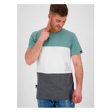 Tricou din amestec de bumbac cu model colorblock si logo discret -
