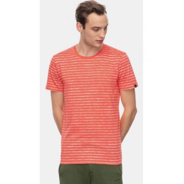 Tricou din amestec de bumbac cu model cu dungi discrete -