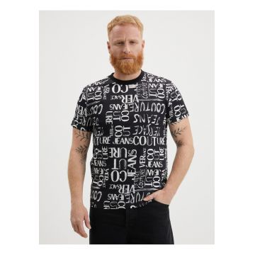 Tricou din bumbac cu model grafic si logo