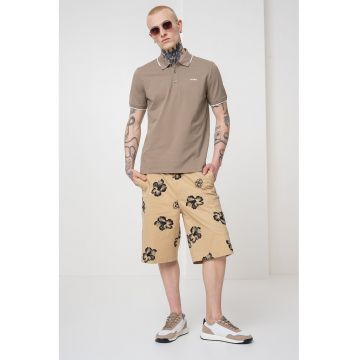 Tricou polo slim fit Dinoso - Bej inchis