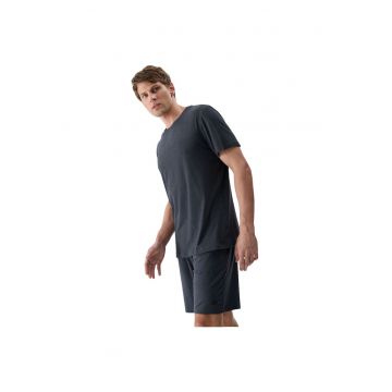 Tricou sportiv barbati  maneca scurta - uscare rapida - negru - poliester/elastan