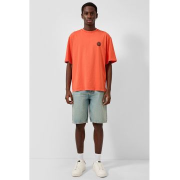 Bermude din denim cu aspect decolorat - Albastru stins