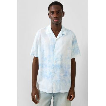 Camasa regular fit cu model tie-dye - Alb/Albastru pastel