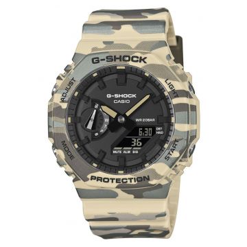Ceas barbati  GA-2100CM-5AER camuflaj curea cauciuc 45x11mm