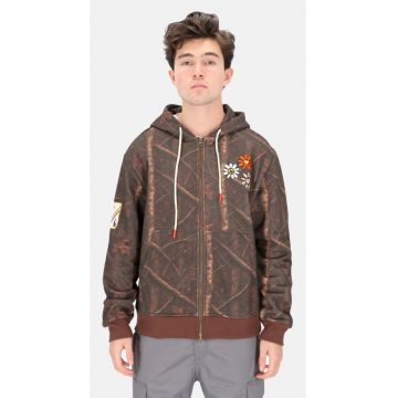 Hanorac unisex cu fermoar si model grafic -