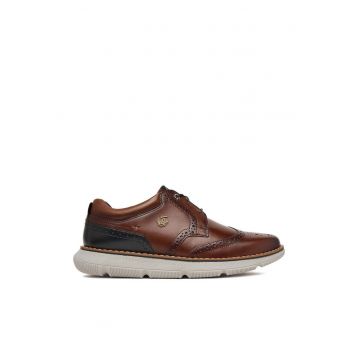 Mocasini barbati -  piele naturala - maro - varf rotund -