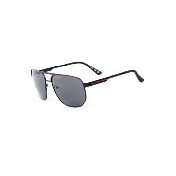 Ochelari de soare stil aviator cu accente contrastante -