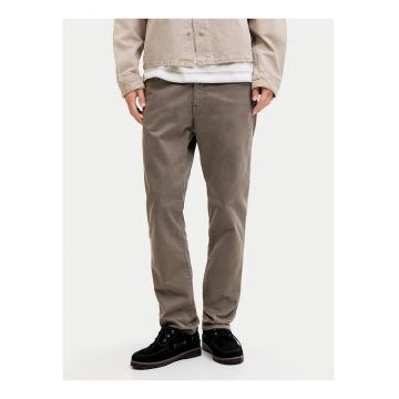 Pantaloni barbati -  bumbac organic - fermoar - maro -