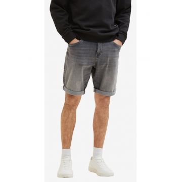 Pantaloni din denim cu terminatie plisata -