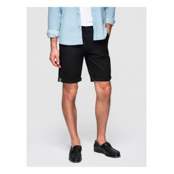 Pantaloni scurti barbati - din bumbac cu elastan - croi clasic - confortabili - Negru