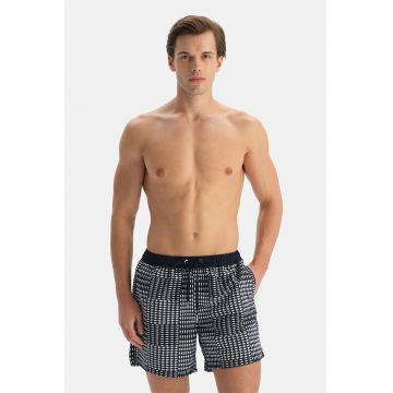 Pantaloni scurti de baie cu model grafic - Negru/Alb optic