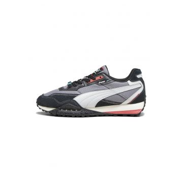Pantofi sport cu garnituri de piele intoarsa Blktop Rider Nostalgia Club - Negru/Gri/Roz