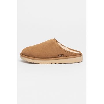 Papuci de casa de piele intoarsa Classic - Maro camel