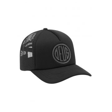 Sapca trucker barbati  Pill negru bumbac ajustabil