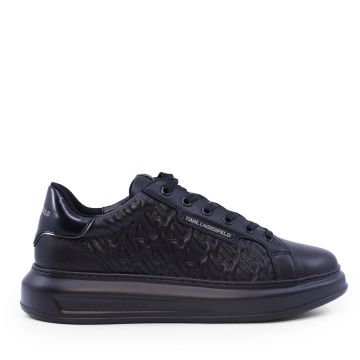 Sneakers bărbați Karl Lagerfeld Kapri Mens Monogram negri din piele 2052BP52549N