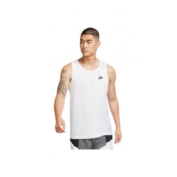 Top cu broderie logo pe piept Sportswear - Alb