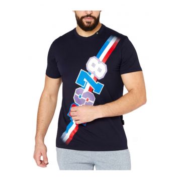 Tricou cu logo frontal - Bleumarin inchis