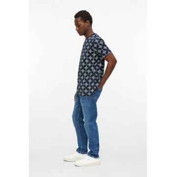Tricou de bumbac cu model - Bleumarin