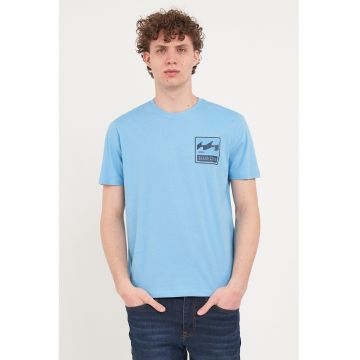 Tricou din bumbac cu imprimeu - Albastru deschis