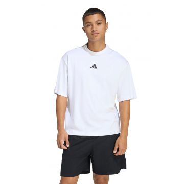 Tricou lejer cu imprimeu logo - Alb