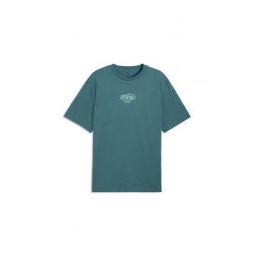 Tricou lejer cu imprimeu pe partea din spate Essentials - Turcoaz/Albastru petrol