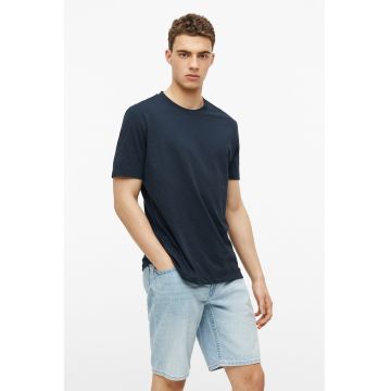Tricou lejer din amestec de bumbac - Bleumarin