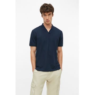 Tricou polo din amestec de bumbac - Bleumarin