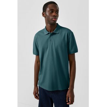Tricou polo regular fit de bumbac - Verde smarald