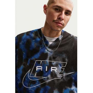 Tricou supradimensionat cu model - Maro/Albastru