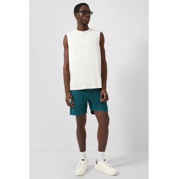Tricou uni cu decolteu la baza gatului - Alb
