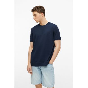 Tricou uni din amestec de bumbac - Bleumarin