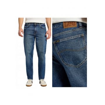 Blugi Barbati -  Oscar - Slim Fit - Talie Medie - Lungi - Fermoar - 5 Buzunare - Bumbac - W31-L32 US - Albastru