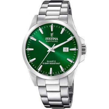 Ceas de barbati  20024/6 - verde clasic - potrivit pentru inot