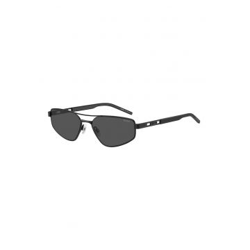 Ochelari de soare wrap cu logo pe brate - Negru