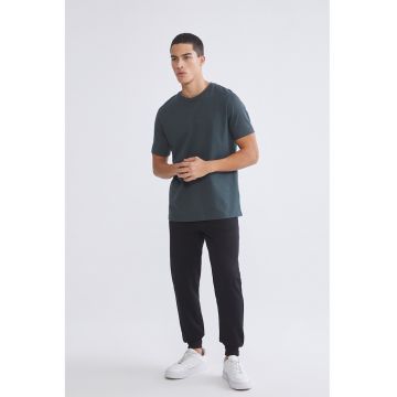 Pantaloni de trening cu snur si terminatii elastice - Negru