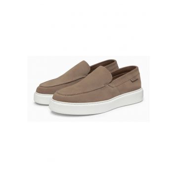 Pantofi barbati slip on din zams suede - confortabili si eleganti OM-FOCS-0246 - Bej