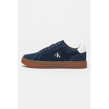 Pantofi sport din piele intoarsa cu sireturi si talpa cupsole Classic - Albastru cobalt