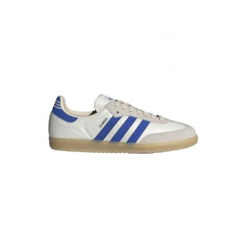 Pantofi sport Samba din piele cu insertii din piele intoarsa - Alb/Albastru