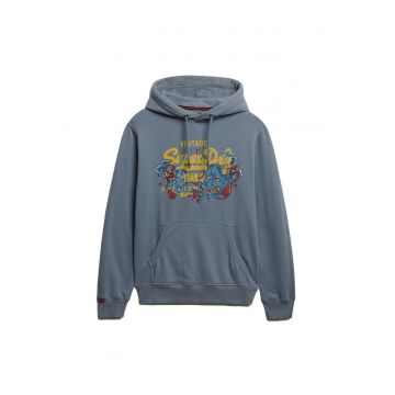 SUPERDRY - Hanorac din amestec de bumbac cu model grafic - Albastru