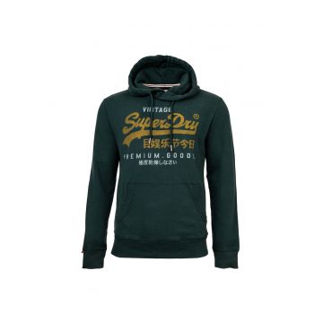 SUPERDRY - Hanorac regular fit de bumbac cu imprimeu logo - Verde