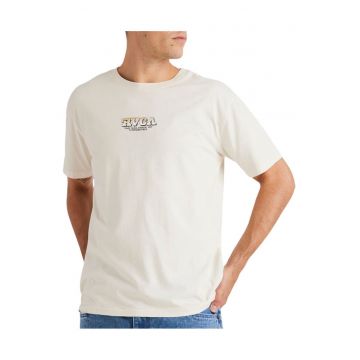 Tricou  alb cu imprimeu - Bej