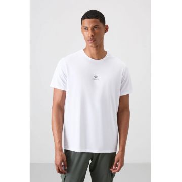 Tricou  alb - cu logo - maneca scurta - 83% poliester - 17% elastan