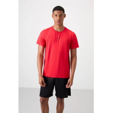 Tricou  barbati - rosu - croiala regular fit - cu logo - elastic - poliester-elastan