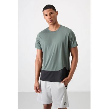 Tricou barbati -  tricou cu guler rotund - gri - material elastic