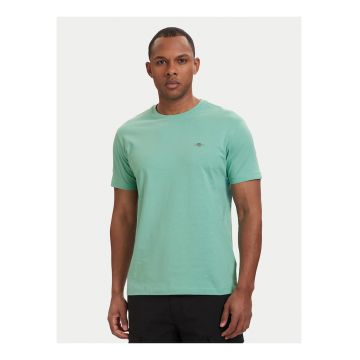 Tricou barbati -  turcoaz bumbac - croiala regular fit