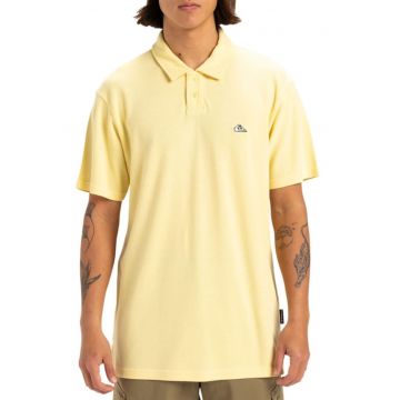 Tricou polo barbati -  Pique Popcorn - galben - bumbac