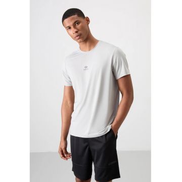 Tricou  gri deschis - cu logo - maneca scurta - 83% poliester - 17% elastan