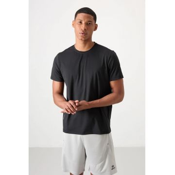 Tricou  guler rotund - croiala regular fit - negru - elastic - 83% poliester - 17% elastan