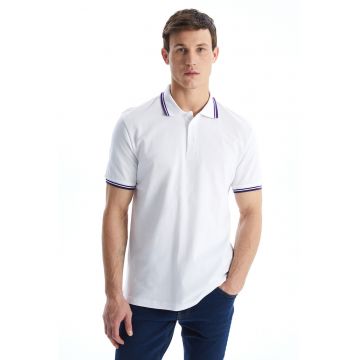 Tricou polo de bumbac - Alb