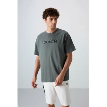 Tricou  supradimensionat - gri ardezie - bumbac si poliester